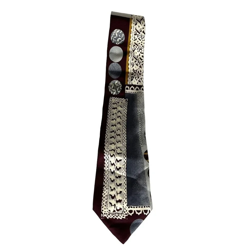 Bruno Marchesi 100% Silk Art Deco Men's Luxury Necktie Italian Vintage - Picture 4 of 8